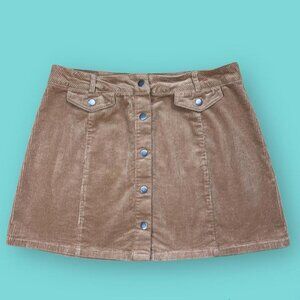 Tan Corduroy Mini Skirt